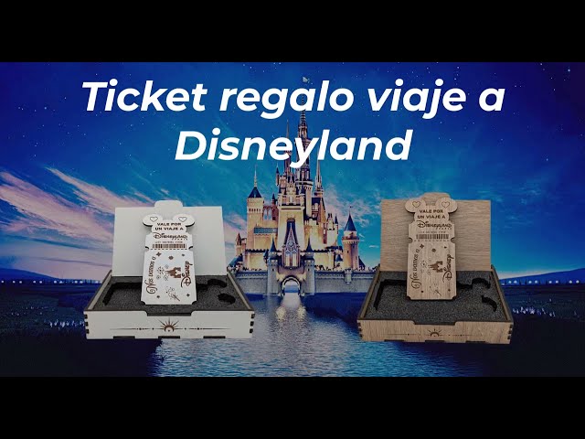 Vídeo relacionado con NIRALIS Caja Sorpresa Viaje Disney | Llave Disney Personalizada en Madera | Tarjeta Regalo en Forma de Billete | Anuncio de Viaje a Disneyland | Regalo Personalizado Comunión (Roble, Personalizado)