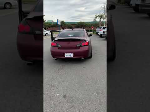 G37 with Megan Racing downpipes with muffler delete