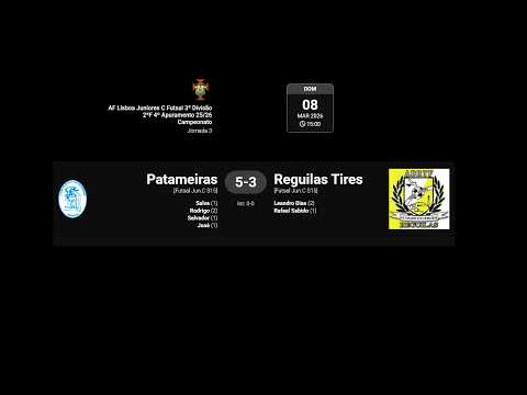 Fase final 3ª Jornada - Patameiras 5 - Tires Futsal 3