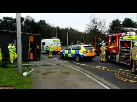 Lorry overturns on Ebbw Bridge