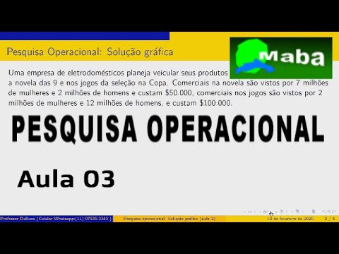 MABA ENGINEERING - OPERATIONAL RESEARCH - LINEAR PROGRAMMING - CLASS 3 OF 20