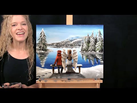 Learn How to Draw and Paint "ANGEL BY YOUR SIDE" with Acrylics - Paint and Sip at Home Art Tutorial