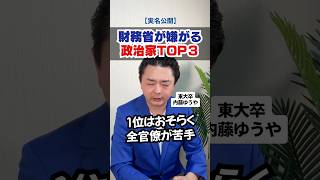 【実名公開】財務省が嫌がる質問をする政治家TOP3