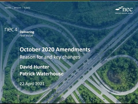 NEC Contracts Webinar: 2020 Amends - reason for and key changes