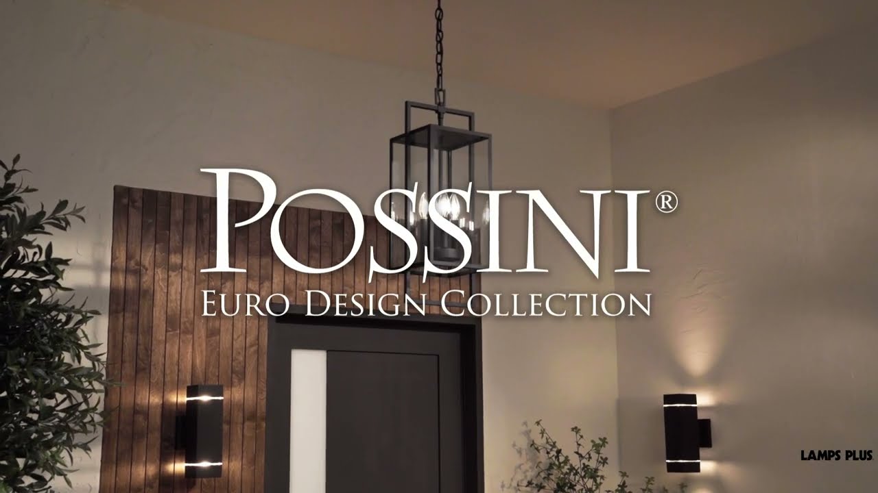 Video 1 Watch A Video About the Possini Euro Jericho Black 4 Light Outdoor Hanging Light