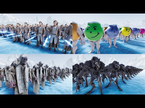 JEDI VS GHOSTS VS WEREWOLVES VS JUICE MAN - NEW UNITS - UEBS 2 - Ultimate Epic Battle Simulator 2