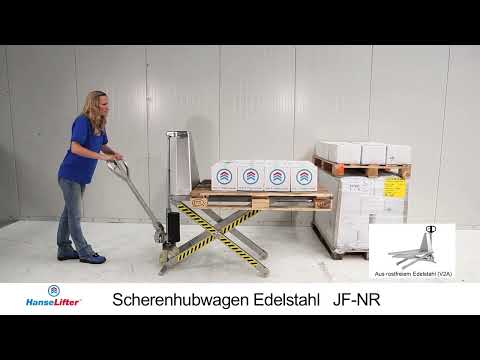 Hanselifter Scherenhubwagen JF-NR aus V2A Edelstahl Hubhöhe 800mm Tragkraft 1000kg-youtube_img