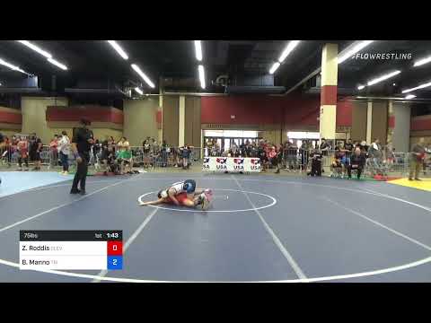 75 Lbs Consi Of 8 #2 - Zoe Roddis, Cleveland Warrior Mat Club Vs Bella Manno, Tri State Training C