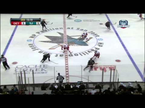 Patrick Eaves goal 1-1 Feb 28 2013 Detroit Red Wings vs SJ Sharks NHL Hockey