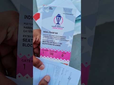 India Vs Pakistan cricket world cup physical ticket unboxing #cricket #iccworldcup2023