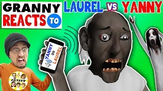 GRANNY REACTS 2 "YANNY or LAUREL" while playing FORTNITE (FGTEEV SLENDRINA SKIT)