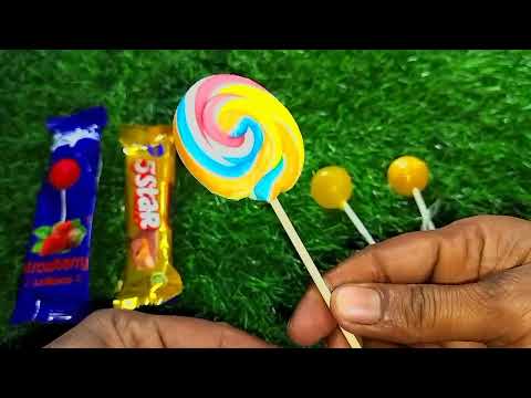 Satisfying video Asmr lollipops candy and chocolate gummy candy unboxing video Asmr #shrenachocolate
