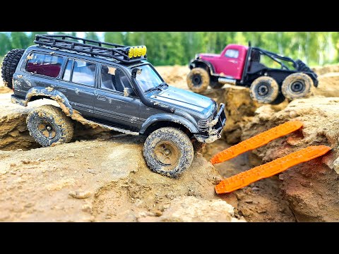 Toyota LC80 4x4 vs Atlas 6x6 Review and Test Drive – RC Cars MUD OFF Road