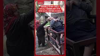 Antalya'da bir aile engelli üvey oğulları okula gidebilsin diye eve raylı sistem