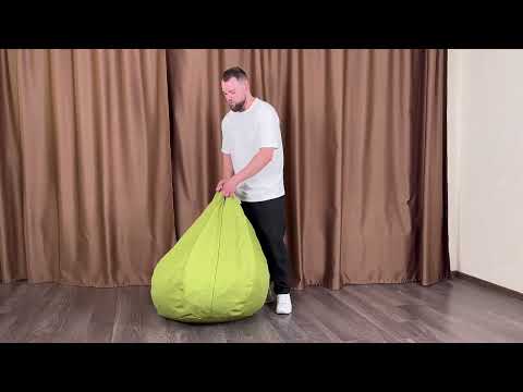 Кресло мешок груша рогожка тёмно серый XXL с внутренним чехлом - фото 1 - id-p1689176817