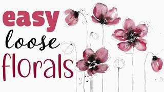 Just PAINT with me ! ~ Super Easy WATERCOLOR Loose Flowers for Beginners