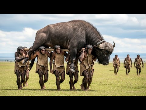 Part 25 - A Girl Alone Surviving In The Forest | Prehistoric Man Hunting Wild Buffalo