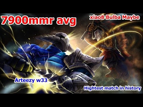 7900 MMR AVG Highest match in Dota 2 History - Arteezy, w33, xiao8, Bulba, Maybe