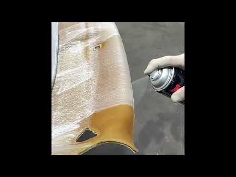 Headliner adhesive spray, so satisfying!