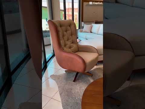 Poltrona com Giro e Balanço Super Confortável na Bella Casa de Realeza PR #SofadeCouro #realezapr