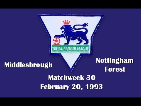 FA Premier League. Season 1992-1993. Matchweek 30. Middlesbrough - Southampton - 2:1. Highlights.