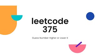 YouTube video 'LEETCODE 375 | Guess Number Higher or Lower II | DP'