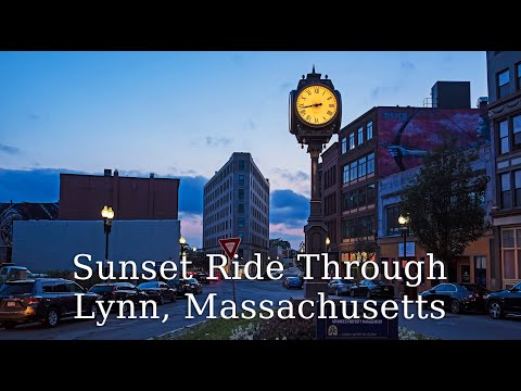[4K] Downtown Lynn MA Sunset Ride Central Square to Lynn Common