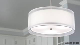 Double Drum Pendant Light