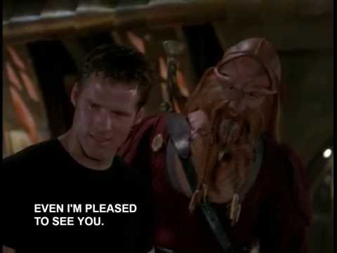 Rygel is surprised to see Crichton D'Argo and Aeryn Alive