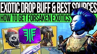 Destiny 2 | EXOTIC DROP BUFF &amp; BEST SOURCES! How to Get Forsaken Exotics &amp; Drop Rate Changes!