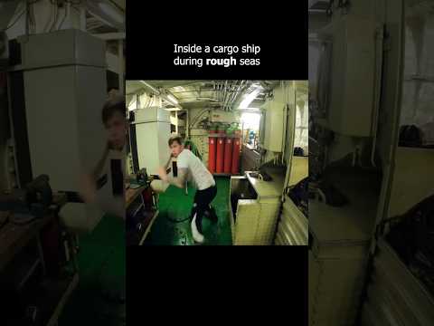 Inside a cargo ship during ROUGH seas #ocean #sea #waves #storm #ship #cargo