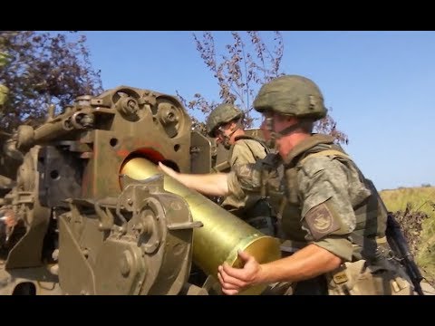 Russian Heavy Artillery Fire Military Exercises