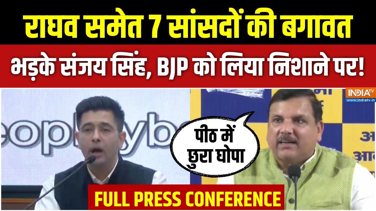 AAP Press Conference On Raghav Chadha : राघव समेत AAP के 7 सांसदों ने छोड़ी पार्ट?