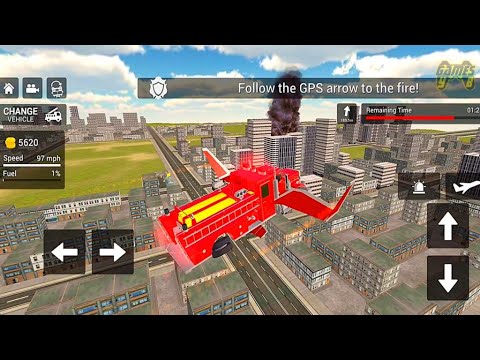 Flying Fire Truck Simulator Game 2021: Petablitz 955 Fire Truck - Android Gameplay