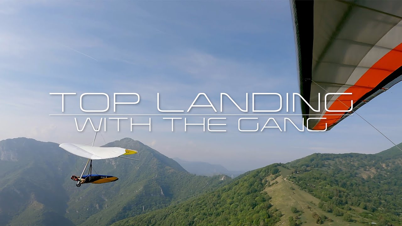 [4K] Top Landing with the Gang ( Hang Gliding )