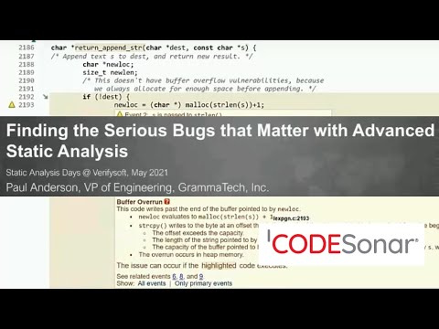 Finding the Serious Bugs that Matter with Advanced Static Analysis (170)