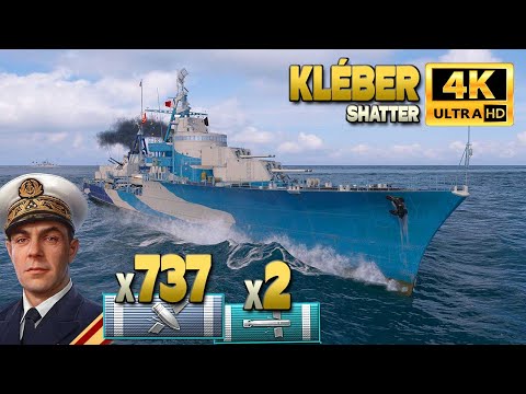 Destroyer Kléber: Battleship hunter on map Shatter - World of Warships