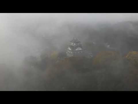 ドローン空撮：越前大野城