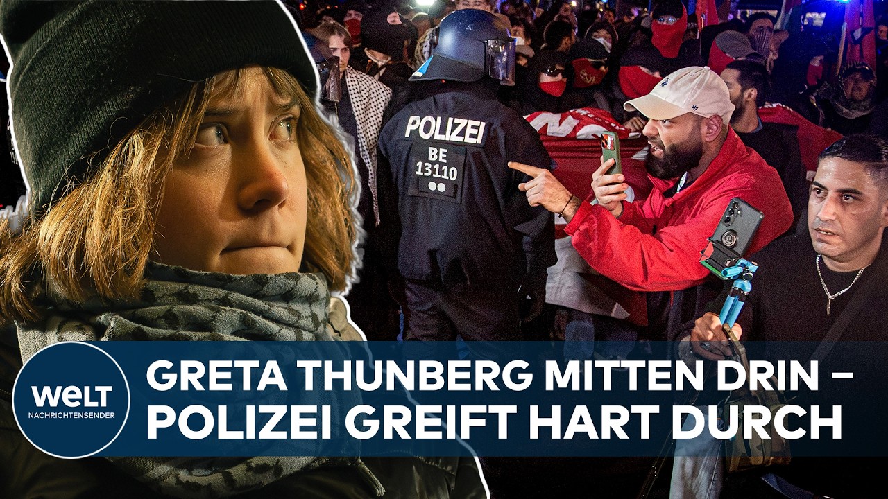 ESKALATION IN BERLIN: Nach Hamas-Parolen ‒ Polizei beendet Demo mit Greta Thunberg in Kreuzberg