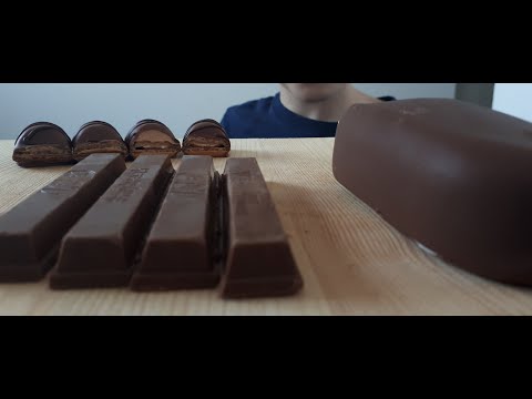 ASMR with chocolate party (magnum ,kinder, kit kat)