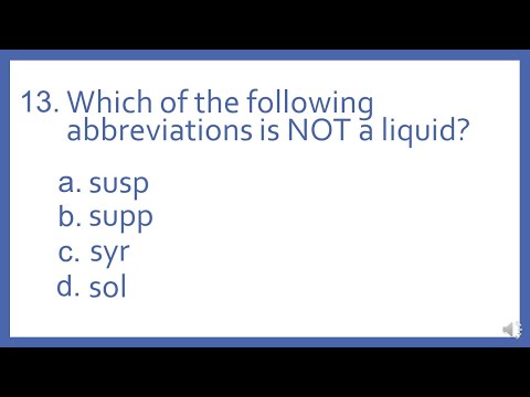 Pharmacy Abbreviations and Sig Codes PTCB Test Prep Question - Which abbreviation is not a liquid?