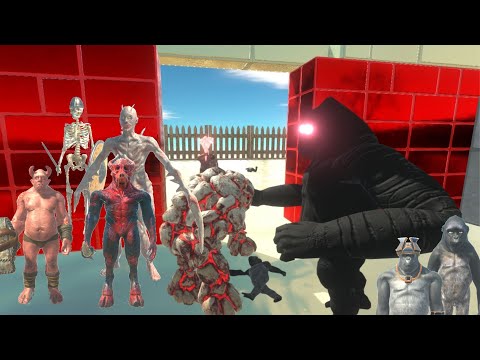 BLACK OLD GORO +PRIMATES ARE CHALLENGED BY INFERNALS IN THEIR CASTLE -ANIMAL REVOLT BATTLE SIMULATOR