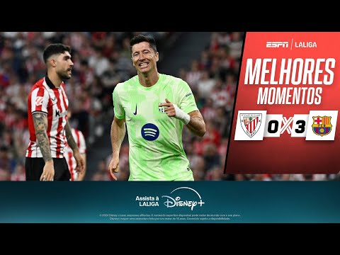 Gols e lances de Athletic Bilbao x Barcelona