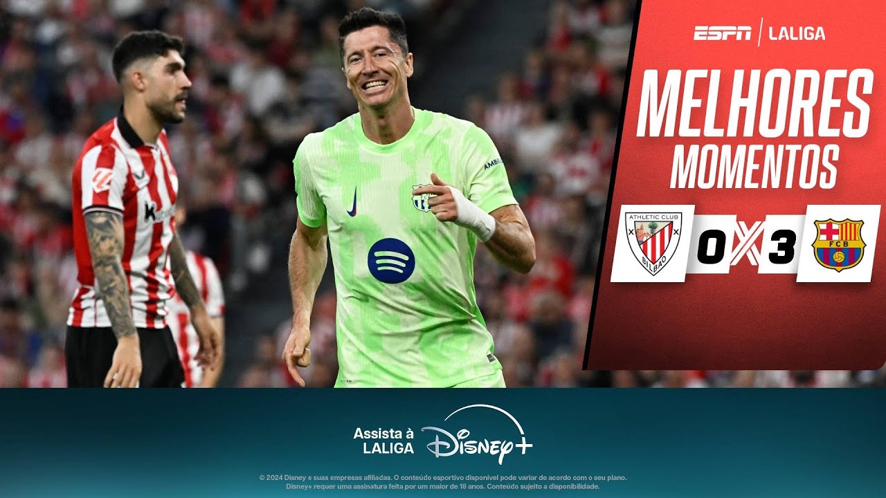 Com direito a GOLAÇO de CAVADINHA de LEWANDOWSKI, BARCELONA vence ATHLETIC BILBAO em LALIGA