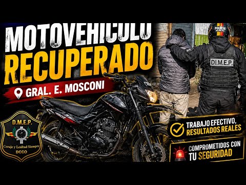 Policía de Salta DIMEP-TARTAGAL. Motovehículo recuperado en Gral E. Mosconi
