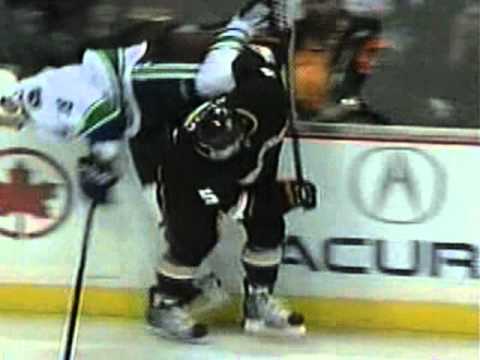 Luca Sbisa hipchecks Peter Shaefer