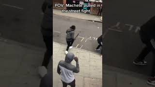 Yoooo, he just pulled out the Machete!!! #streetfighter #london #ukdrill #gang