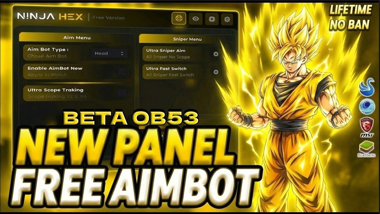 FREE PANEL FF BETA PC PANEL OB53 UPDATE💻 AIMBOT 🎯 | SPEED | SNIPER AIM | FLY | ANTIBAN✅| NINJA HEX