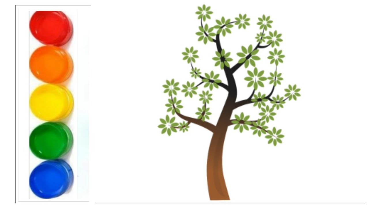 How to draw tree for kids|| step by step drawings tutorials||vector drawing