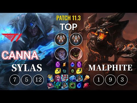 T1 Canna Sylas vs Malphite Top - KR Patch 11.3